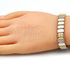 Oro Laminado Fancy Bracelet, Gold Filled Style Polished, Tricolor, 03.331.0134.08