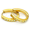 Stainless Steel Huggie Hoop, with  Crystal, Polished, Golden Finish, 02.216.0004.15
