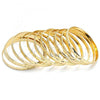 Gold Plated Dozen Bangle, Diamond Cutting Finish, Golden Finish, 03.08.0142.06