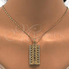 Oro Laminado Earring and Pendant Adult Set, Gold Filled Style with White Crystal, Polished, Golden Finish, 10.306.0020