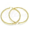 Oro Laminado Extra Large Hoop, Gold Filled Style Hollow Design, Diamond Cutting Finish, Golden Finish, 02.170.0266.80