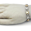 Stainless Steel Fancy Bracelet, Puff Mariner Design, Polished, Two Tone, 03.116.0027.09