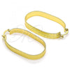 Oro Laminado Small Hoop, Gold Filled Style Greek Key Design, Diamond Cutting Finish, Golden Finish, 02.170.0404.25