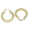 Oro Laminado Medium Hoop, Gold Filled Style Diamond Cutting Finish, Golden Finish, 02.213.0224.30