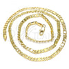 Oro Laminado Basic Necklace, Gold Filled Style Figaro Design, Polished, Golden Finish, 04.319.0004.24
