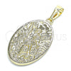 Oro Laminado Religious Pendant, Gold Filled Style Angel Design, Polished, Golden Finish, 05.380.0154