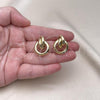 Oro Laminado Stud Earring, Gold Filled Style Polished, Golden Finish, 02.213.0552