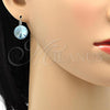 Rhodium Plated Leverback Earring, with Light Turquoise Swarovski Crystals, Polished, Rhodium Finish, 02.239.0005