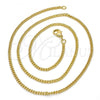 Oro Laminado Basic Necklace, Gold Filled Style Miami Cuban Design, Polished, Golden Finish, 04.213.0090.18