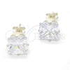 Sterling Silver Stud Earring, with White Cubic Zirconia, Polished,, 02.63.2613