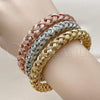 Oro Laminado Trio Bangle, Gold Filled Style Polished, Tricolor, 07.282.0026