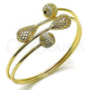 Oro Laminado Individual Bangle, Gold Filled Style Ball and Teardrop Design, Polished, Golden Finish, 07.163.0007