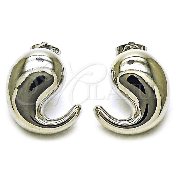 Rhodium Plated Stud Earring, Teardrop Design, Polished, Rhodium Finish, 02.163.0351.1