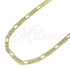 Oro Laminado Basic Necklace, Gold Filled Style Figaro Design, Polished, Golden Finish, 04.213.0142.16