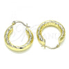 Oro Laminado Small Hoop, Gold Filled Style Diamond Cutting Finish, Golden Finish, 02.213.0311.25