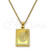 Stainless Steel Religious Pendant, Divino Niño Design, Polished, Golden Finish, 05.247.0007