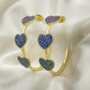 Oro Laminado Medium Hoop, Gold Filled Style Heart Design, with Multicolor Micro Pave, Polished, Two Tone, 02.341.0141.35