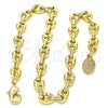 Oro Laminado Fancy Anklet, Gold Filled Style Puff Mariner Design, Polished, Golden Finish, 04.63.1310.10