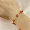 Oro Laminado Fancy Bracelet, Gold Filled Style Ball Design, Polished, Golden Finish, 03.63.2226.3.08