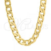 Oro Laminado Basic Necklace, Gold Filled Style Curb Design, Polished, Golden Finish, 5.222.001.20