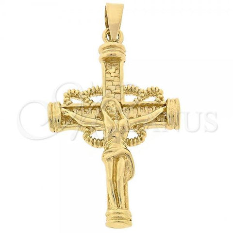 Oro Laminado Religious Pendant, Gold Filled Style Crucifix Design, Golden Finish, 5.189.012