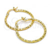 Oro Laminado Medium Hoop, Gold Filled Style Diamond Cutting Finish, Golden Finish, 02.168.0037.30