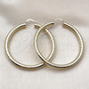 Oro Laminado Large Hoop, Gold Filled Style Hollow Design, Diamond Cutting Finish, Golden Finish, 02.213.0812.60