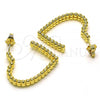 Oro Laminado Medium Hoop, Gold Filled Style Heart Design, Polished, Golden Finish, 02.210.0752.30