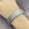Rhodium Plated Individual Bangle, Diamond Cutting Finish, Rhodium Finish, 07.307.0028.1.04