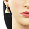 Oro Laminado Stud Earring, Gold Filled Style Polished, Golden Finish, 02.170.0561