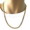 Oro Laminado Basic Necklace, Gold Filled Style Curb Design, Polished, Golden Finish, 5.222.003.24
