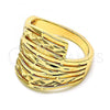 Oro Laminado Elegant Ring, Gold Filled Style Diamond Cutting Finish, Golden Finish, 01.233.0031.08