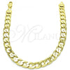 Oro Laminado Basic Anklet, Gold Filled Style Curb Design, Polished, Golden Finish, 5.222.001.10
