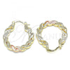 Oro Laminado Small Hoop, Gold Filled Style Polished, Tricolor, 02.170.0344.25