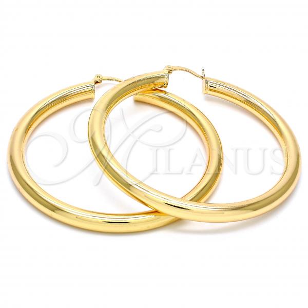 Oro Laminado Large Hoop, Gold Filled Style Hollow Design, Polished, Golden Finish, 02.170.0088.60