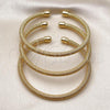 Oro Laminado Trio Bangle, Gold Filled Style Diamond Cutting Finish, Golden Finish, 07.282.0045