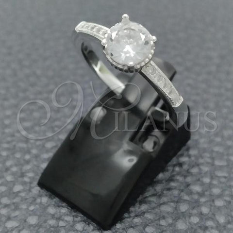 Sterling Silver Wedding Ring, with White Cubic Zirconia, Polished, Silver Finish, 01.398.0009.06