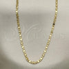 Oro Laminado Basic Necklace, Gold Filled Style Mariner Design, Diamond Cutting Finish, Golden Finish, 04.213.0242.24