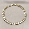 Oro Laminado Basic Anklet, Gold Filled Style Curb Design, Polished, Golden Finish, 5.222.001.10