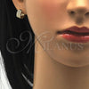 Oro Laminado Huggie Hoop, Gold Filled Style with White Micro Pave, Polished, Golden Finish, 02.195.0097.12