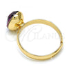 Oro Laminado Multi Stone Ring, Gold Filled Style with Amethyst Cubic Zirconia, Polished, Golden Finish, 01.239.0004.7 (One size fits all)