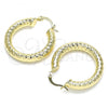 Oro Laminado Medium Hoop, Gold Filled Style Diamond Cutting Finish, Golden Finish, 02.213.0224.30