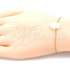 Oro Laminado Fancy Bracelet, Gold Filled Style Hand of God Design, with White Opal, Polished, Golden Finish, 03.99.0001.1.07