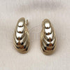 Oro Laminado Stud Earring, Gold Filled Style Shell Design, Polished, Golden Finish, 02.163.0377