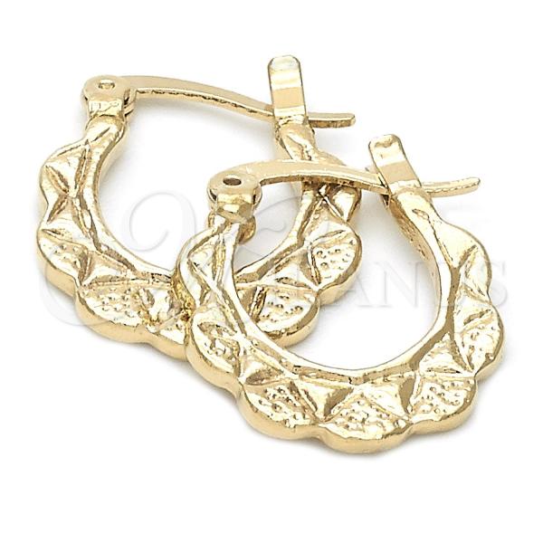 Oro Laminado Small Hoop, Gold Filled Style Diamond Cutting Finish, Golden Finish, 5.159.064
