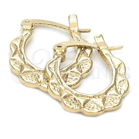 Oro Laminado Small Hoop, Gold Filled Style Diamond Cutting Finish, Golden Finish, 5.159.064