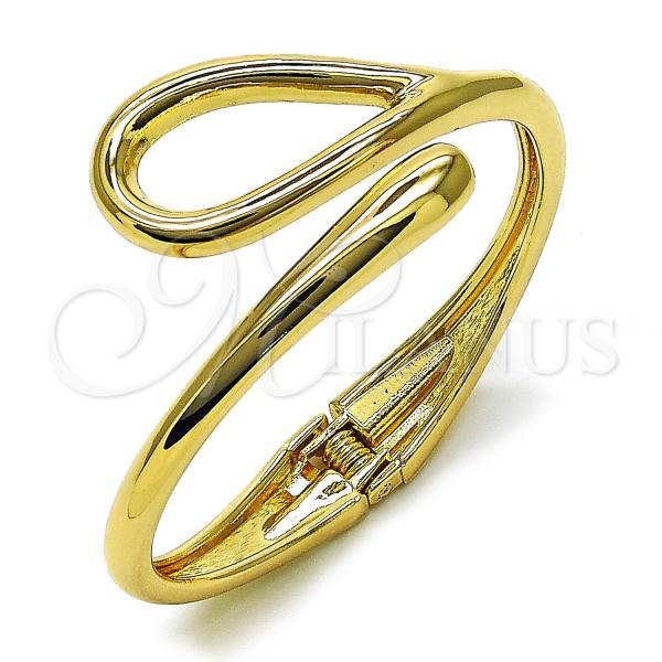 Oro Laminado Individual Bangle, Gold Filled Style Teardrop Design, Polished, Golden Finish, 07.422.0007.05