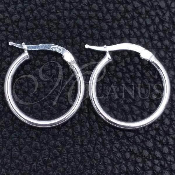 Sterling Silver Small Hoop, Hollow Design, Polished, Silver Finish, 02.389.0186.15