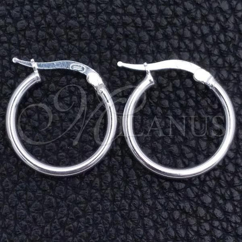 Sterling Silver Small Hoop, Hollow Design, Polished, Silver Finish, 02.389.0186.15
