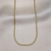 Oro Laminado Basic Necklace, Gold Filled Style Miami Cuban Design, Polished, Golden Finish, 04.213.0090.20